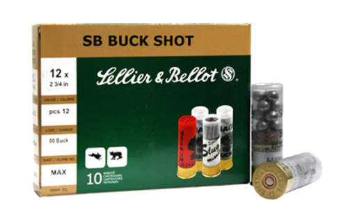 Ammunition Sellier&Bellot Shotshell 12Gauge S&B 12GA 2.75 1.25OZ 00 12PEL 10/250 • Model: Shotshell